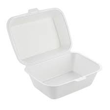 Microwavable White Plastic Hinged Lid 1 Comp CX 6X6