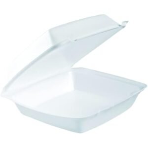 Microwavable White Plastic Hinged Lid 1 Comp CX 8001